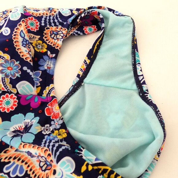 Liz Claiborne One piece Swimsuit Size 12 Paisley Print Blue Multi color - Picture 5 of 7
